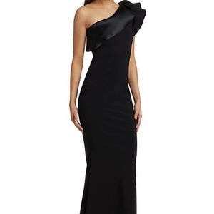 Kika Ra Ruffled One-Shoulder Trumpet Gown. Size US 4, EU 40.